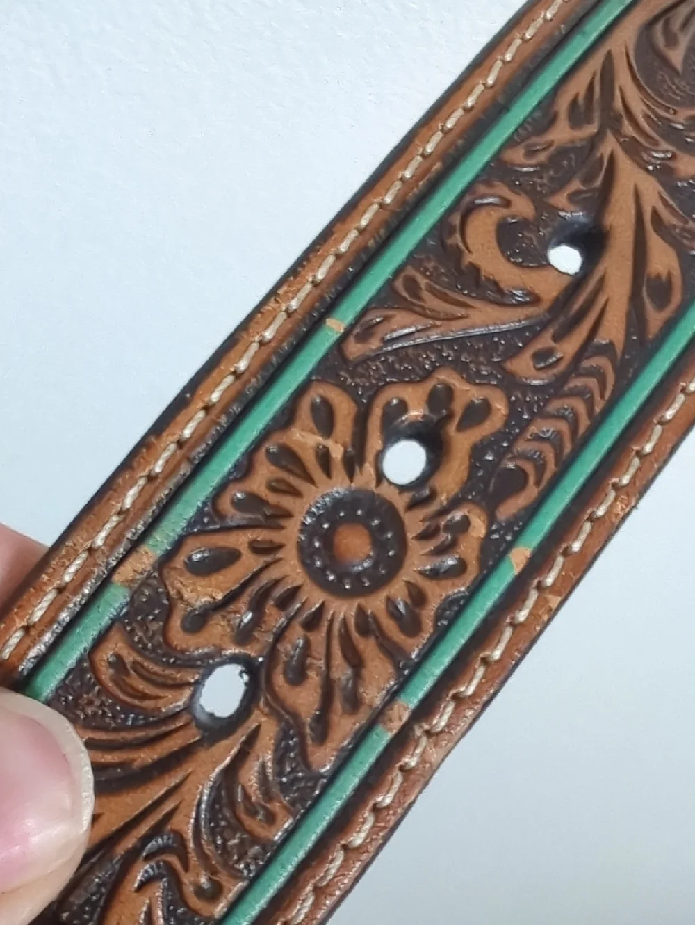 Ariat Men's Western Leather Belt Cowboy‎ Floral Turquoise Rancher Yellowstone 40